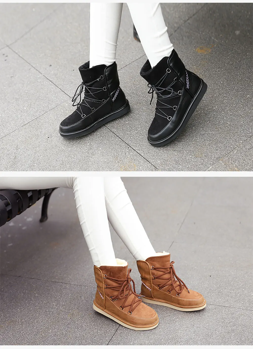 PEIPAH/зимние сапоги г. Женская зимняя обувь на меху женские ботильоны женские теплые резиновые сапоги на плоской подошве со шнуровкой, женская обувь