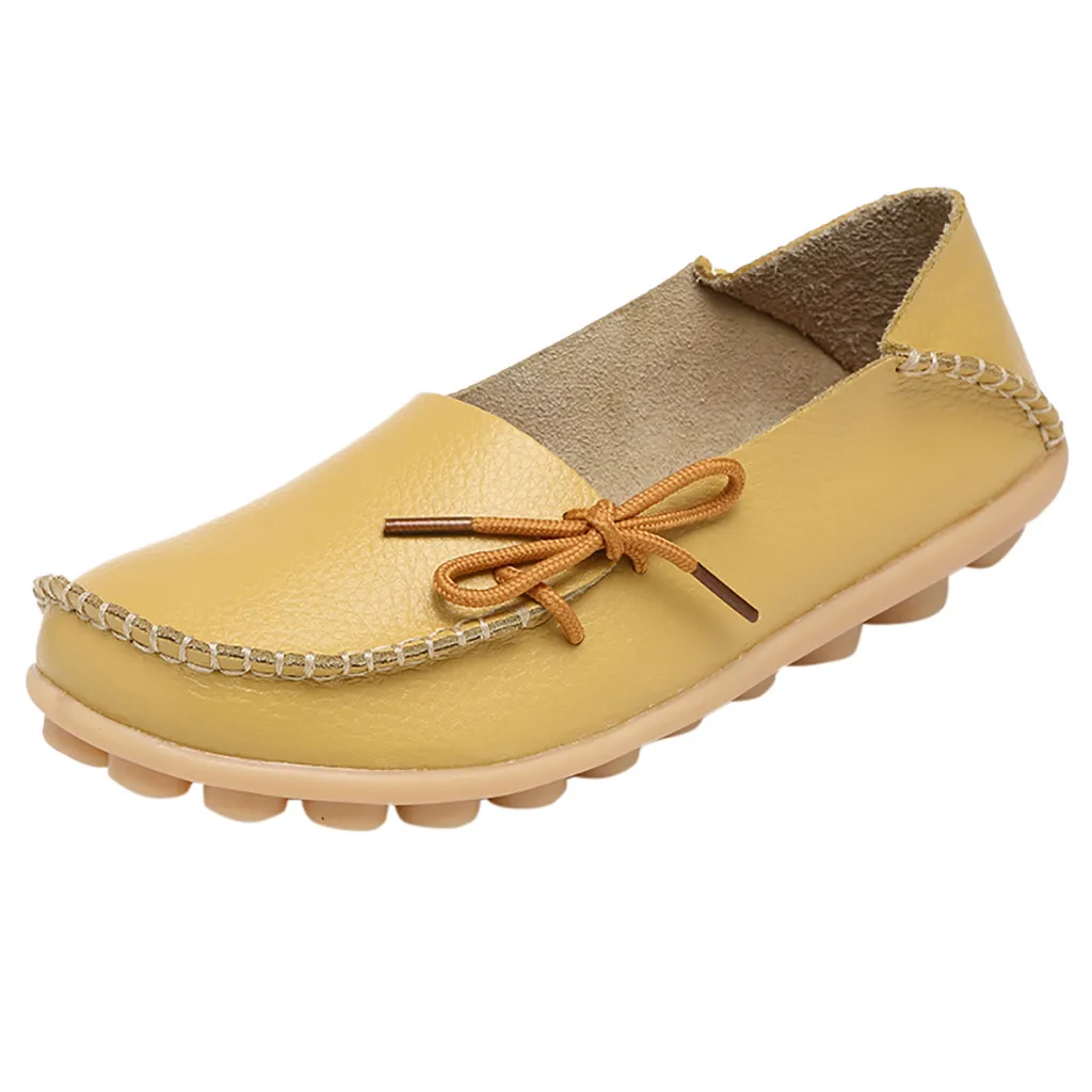 Women Casual Shoes Mother Soft Shoes Nurse Tie Flat Shoes Women's Casual Driving Shoes Soft Footwears Rhinestone 931804