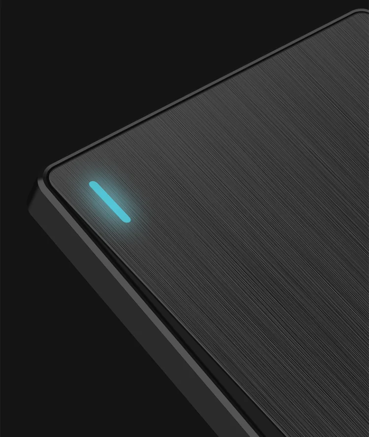 luz indicadora 2way prata escovado painel alumínio