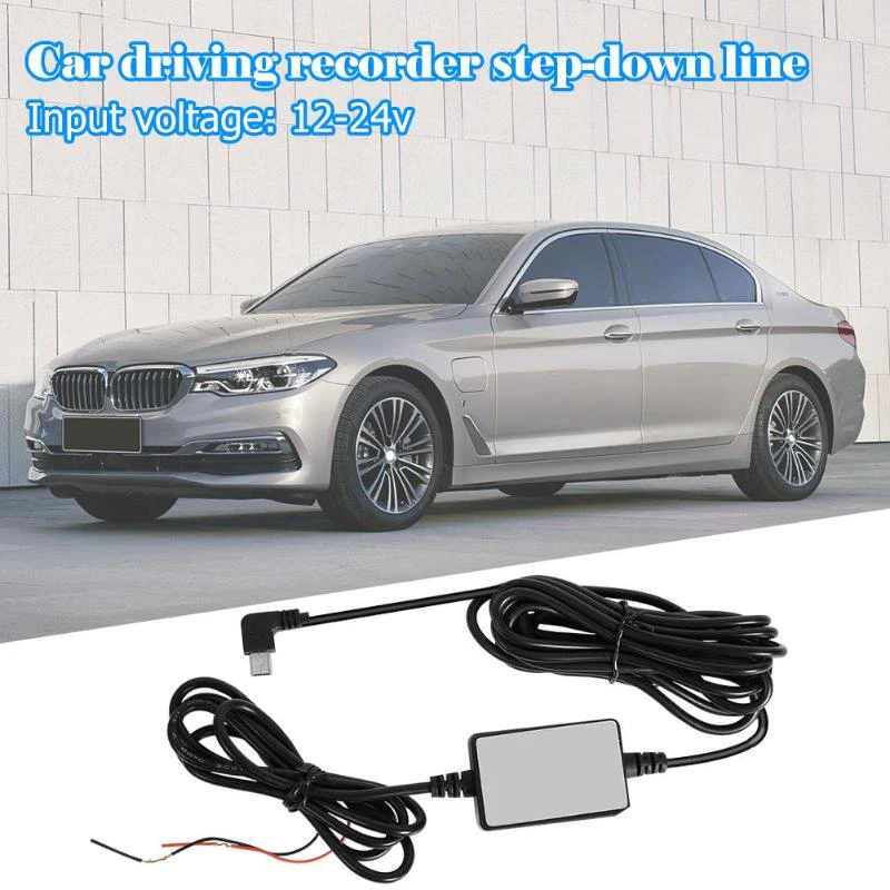 3M Mini Usb Hard Wired Car Power Charger Cable 12V To 5V Inverter Converter Right Angle For Dvr Recorder Camera Gps