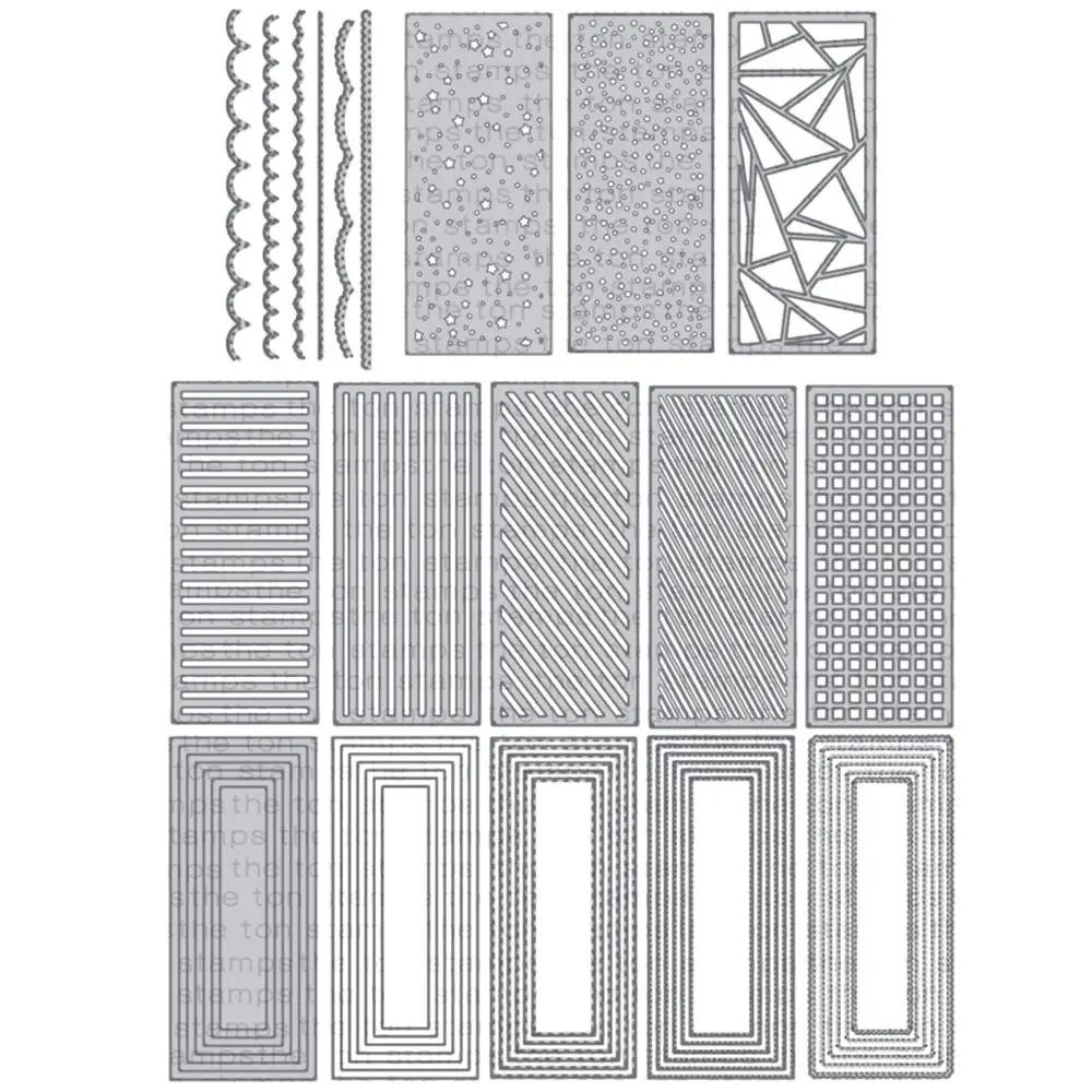 Manualidad de cerdito-troqueles de corte de metal, plantilla de corte de varios marcos rectangulares, molde artesanal para corte de papel, plantillas para perforar con cuchillas