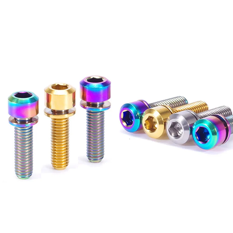 6pcs Bike Stem Bolts M5*16//18//20MM Titanium MTB Road Bicycle Stem Screws Cycling