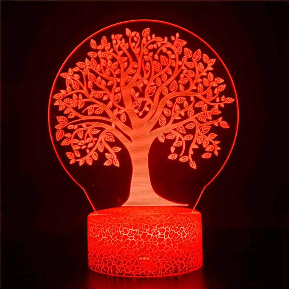 3D Night Light Plant Flower Tree of Life Model Statue Home Decoration Desktop Bedside Christmas Gift USB LED | Лампы и освещение
