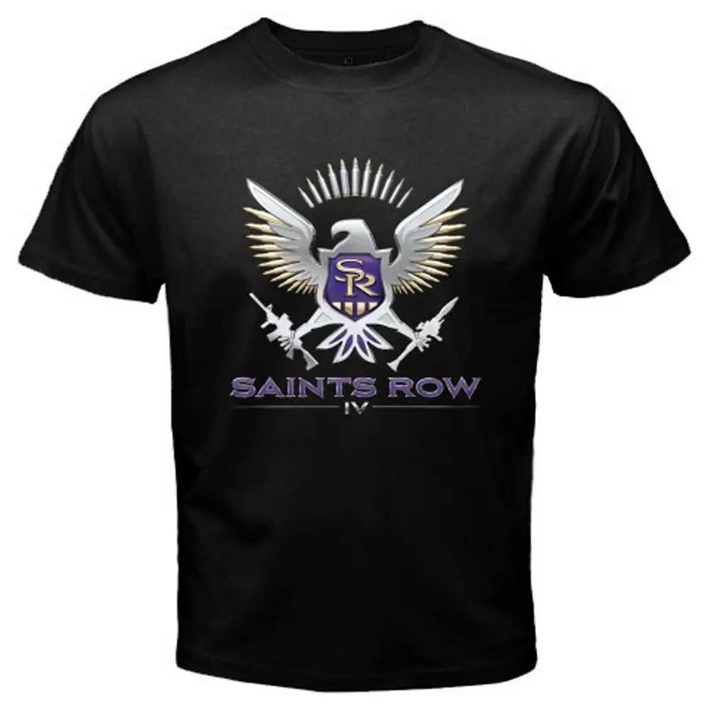 Новинка Мужская черная футболка SAINTS ROW 4 IV с известными видеоиграми размеры от S до