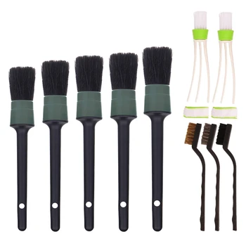 

10 Pieces Car Cleaner Brush Set Including Detail Brush,3 Pcs Wire Brush and 2 Pcs Automotive Air Conditioner,Auto Detailing Brus