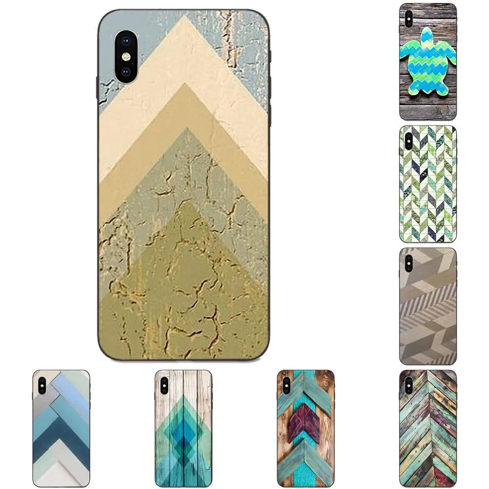 Soft Case Mobile For Galaxy A3 A5 A6 A6s A7 A8 A9 A10 A20E A30 A40 A50 A60 A70 A80 A90 Plus 2018 Green Chevron On Wood | Мобильные