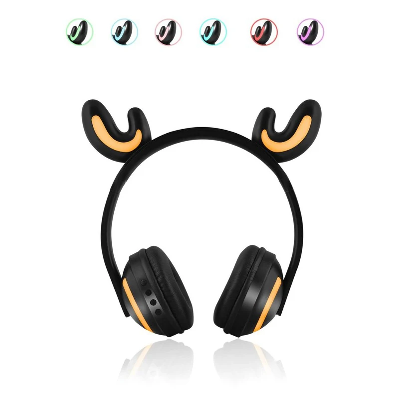 GTIPPOR кошачьи наушники Bluetooth стерео наушники мигающие светящиеся кошачьи наушники игровая гарнитура наушники 7 цветов светодиодный светильник