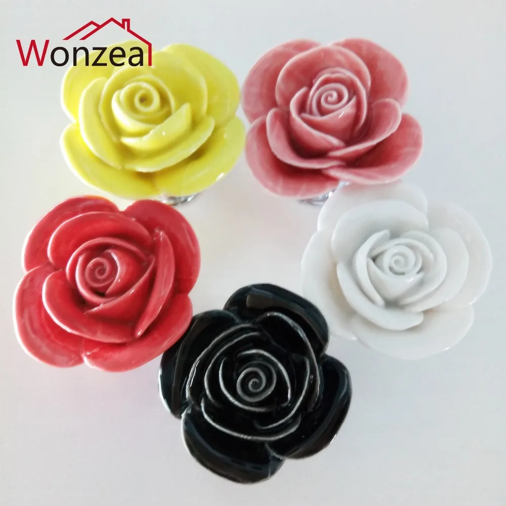 107银座玫瑰单孔陶瓷拉手5款-头 (2)