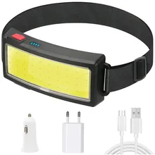 

USB Rechargeable LED Headlamp High Brightness LED COB Headlamp, 3 Light Modes For Camping, Running, Hiking, Fishing