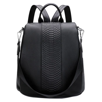 

NEW Fashion 100% Genuine Leather WoMen Girl FeMen Ladies backpacks Real Cowhide Designer School Bag Cuero Genuino Mochila