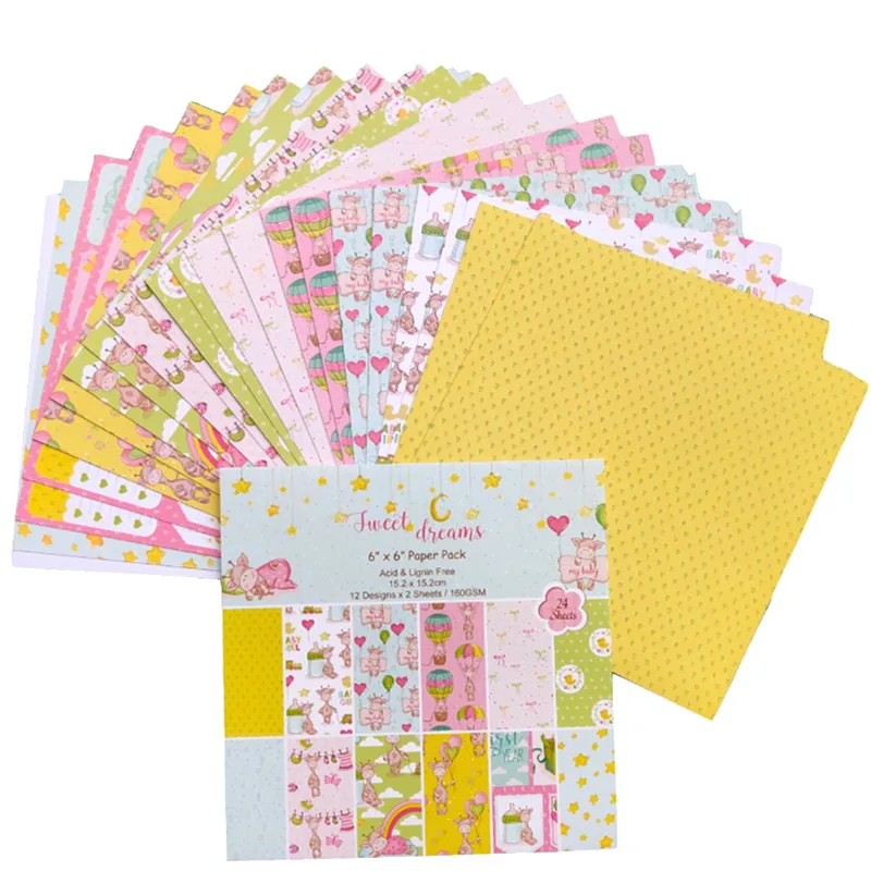 

Naifumodo DIY Lovely Giraffe Style Scrapbooking Paper Pack of 24 Sheets Handmade Craft Paper Craft Background Pad