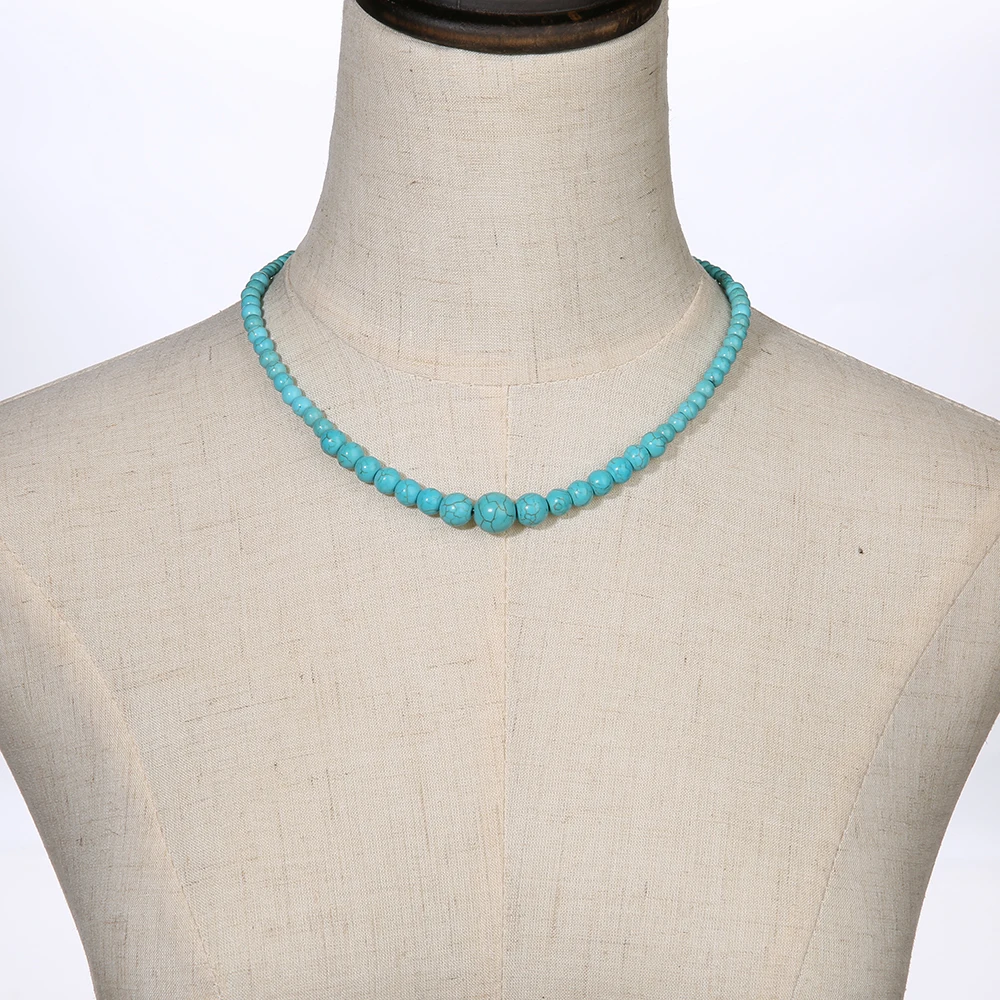 OAIITENatural ожерелье с бусинами из камней, бисерное короткое ожерелье, винтажное ожерелье