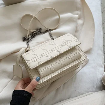 

Chain Design New Mini PU Leather Flap Bags For Women 2020 Summer Lady Shoulder Handbag Female Fashion Cross Body Bag