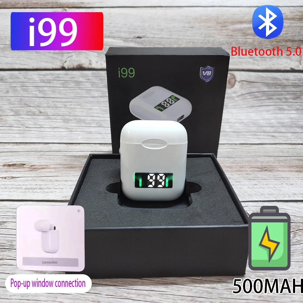 

Original i99 tws Bluetooth Earphone PK W1 H1 Smart Sensor Tap control Wirless charging Earbuds PK Original i9000 TWS