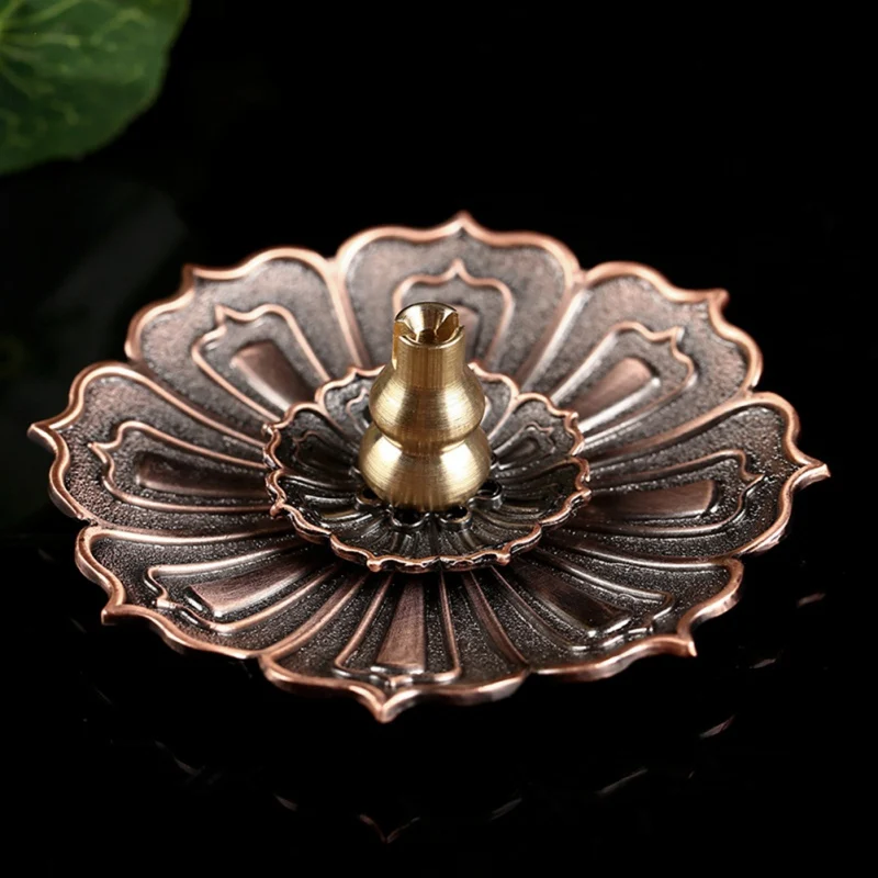 Горелка для благовоний в виде Лотоса Маленький держатель катушки благовоний Классическая палочка лотоса Курильница для дома и офиса Чайный домик для йоги украшение ремесло