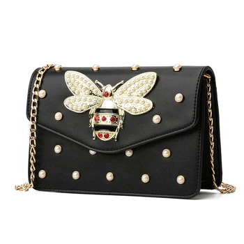 

Fashion Women Messenger Bags Designer Handbags Ladies Famous Brands Luxury Chains Pearl High Quality Leather Shoulder Bags Small