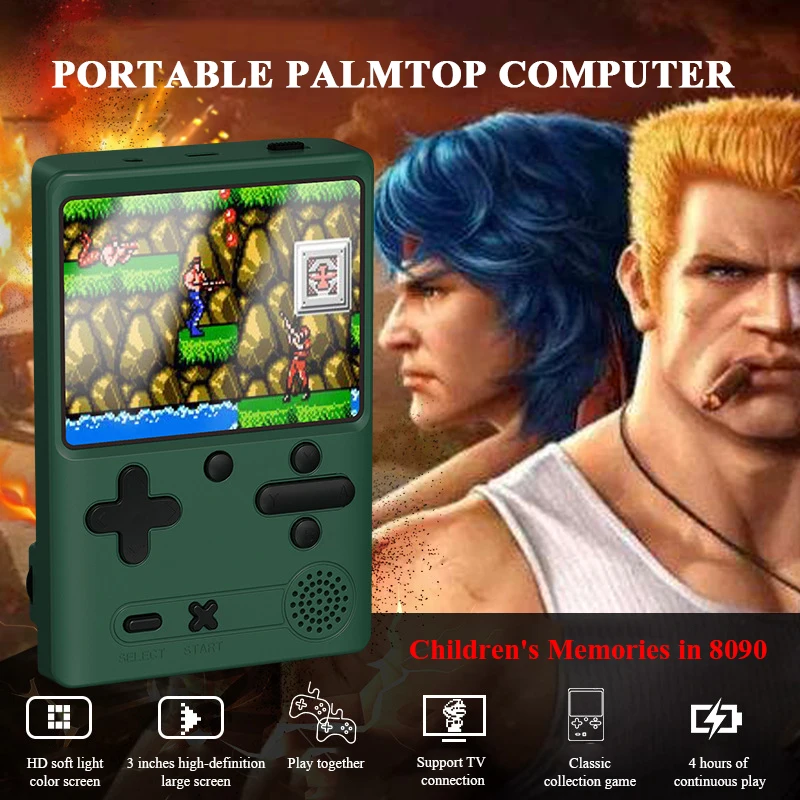 

Retro Portable Mini Handheld Video Game Console 8-Bit 3.0 Inch Color LCD Kids AV Game Player Built-in 500 Game Fit Double Player