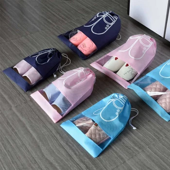 

5pcs Shoe Storage Bag Multifunctional Travel Shoe Cover Non-Woven Beam Mouth Shoe Box Dustproof Shoe Bag Storage Bag