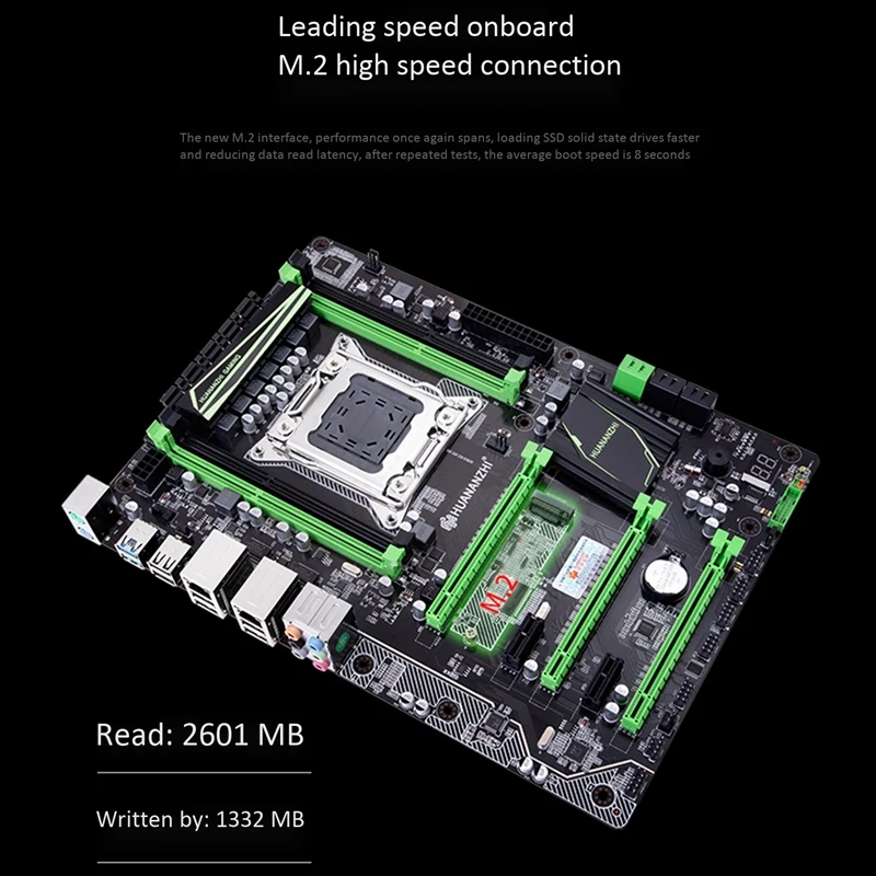 HUANANZHI X79 Plus материнская плата LGA2011 ATX SATA3 USB3.0 PCI-E 16X NVME M.2 SSD Поддержка REG ECC ram E5 cpu
