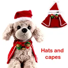 Рождественская домашняя собака кошка одежда шапка-скафандр шарф костюм платье-плащ новогодний костюм для домашних животных Рождественская Одежда для животных
