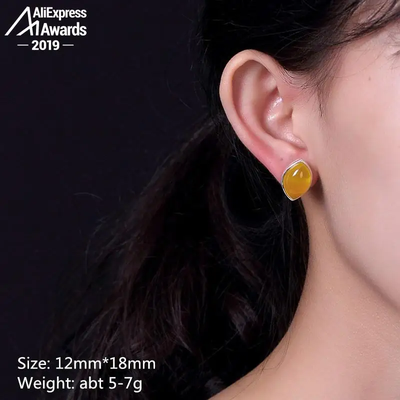 Серьги из серебра 925 пробы с изысканными полудрагоценными