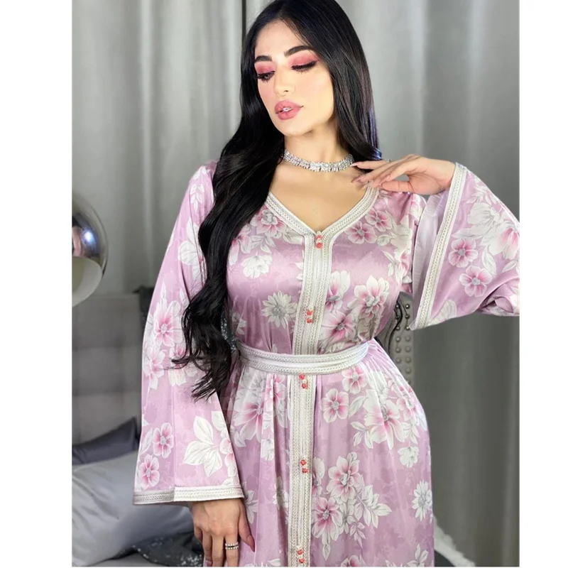 

Abaya Dubai Turkey Print Muslim Hijab Dress Kaftan Islamic Clothing Jalabiya Dresses For Women Robe Musulman Femme Vestidos