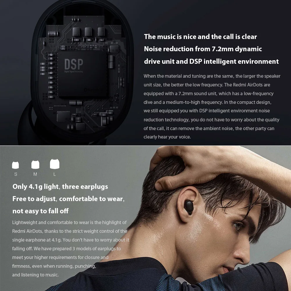 Беспроводные наушники Xiaomi Redmi AirDots Bluetooth Mini Dual V5.0 3D стерео звук вкладыши с зарядным