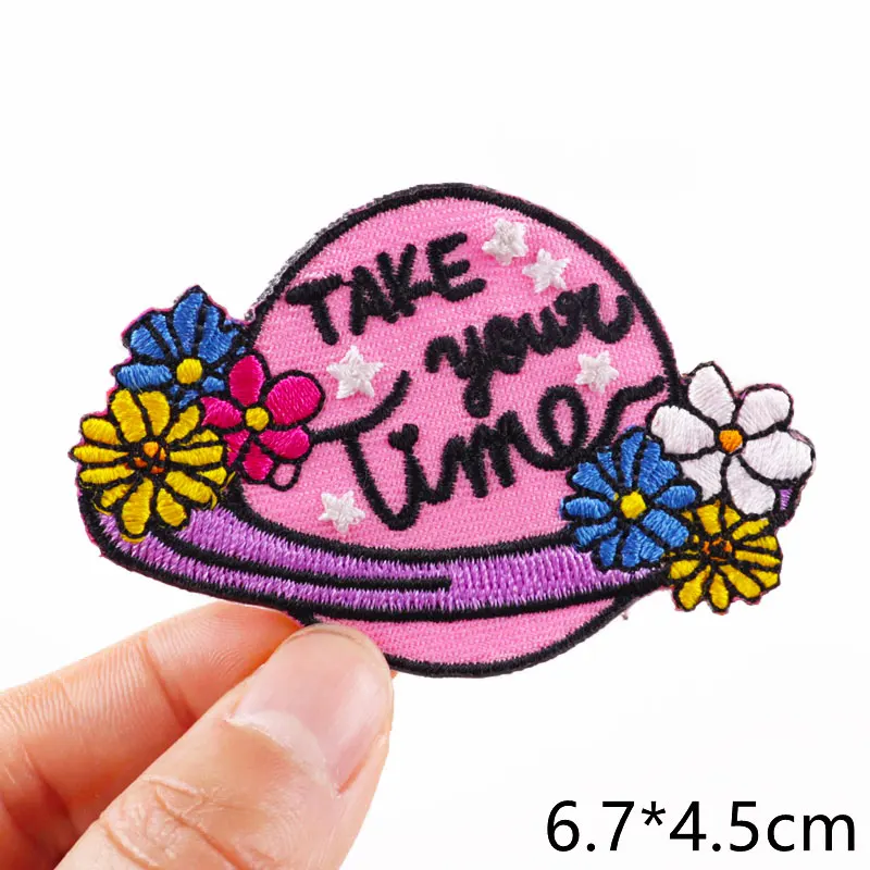 Van Gogh Embroidered Patches on Clothes DIY Cartoon Wave Applique Clothing Thermoadhesive Patches for Clothing DIY