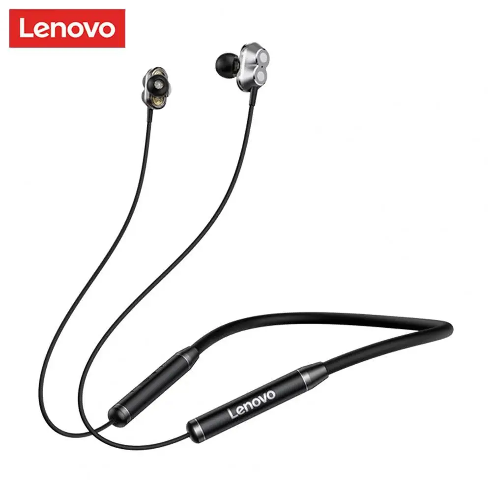 

Lenovo HE08 Wireless Headset Convenient Long Standy Time Ergonomic Design Sports Neckband Magnetic Stereo Earbud for Exercise
