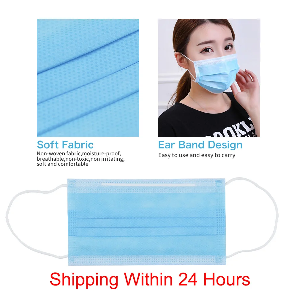 

5/10Pcs 50Pcs Disposable Face Mask 3 Layer Filtering Anti-Haze Fog PM2.5 Dustproof Nonwove Mouth masker Dust Protection Masks