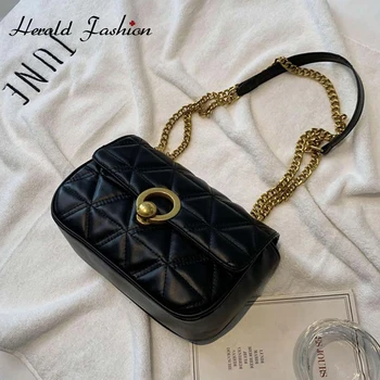 

Chain PU Leather Crossbody Bags For Women 2020 Small Solid Color Simple Shoulder Messenger Bag Female Travel Handbags and Purse