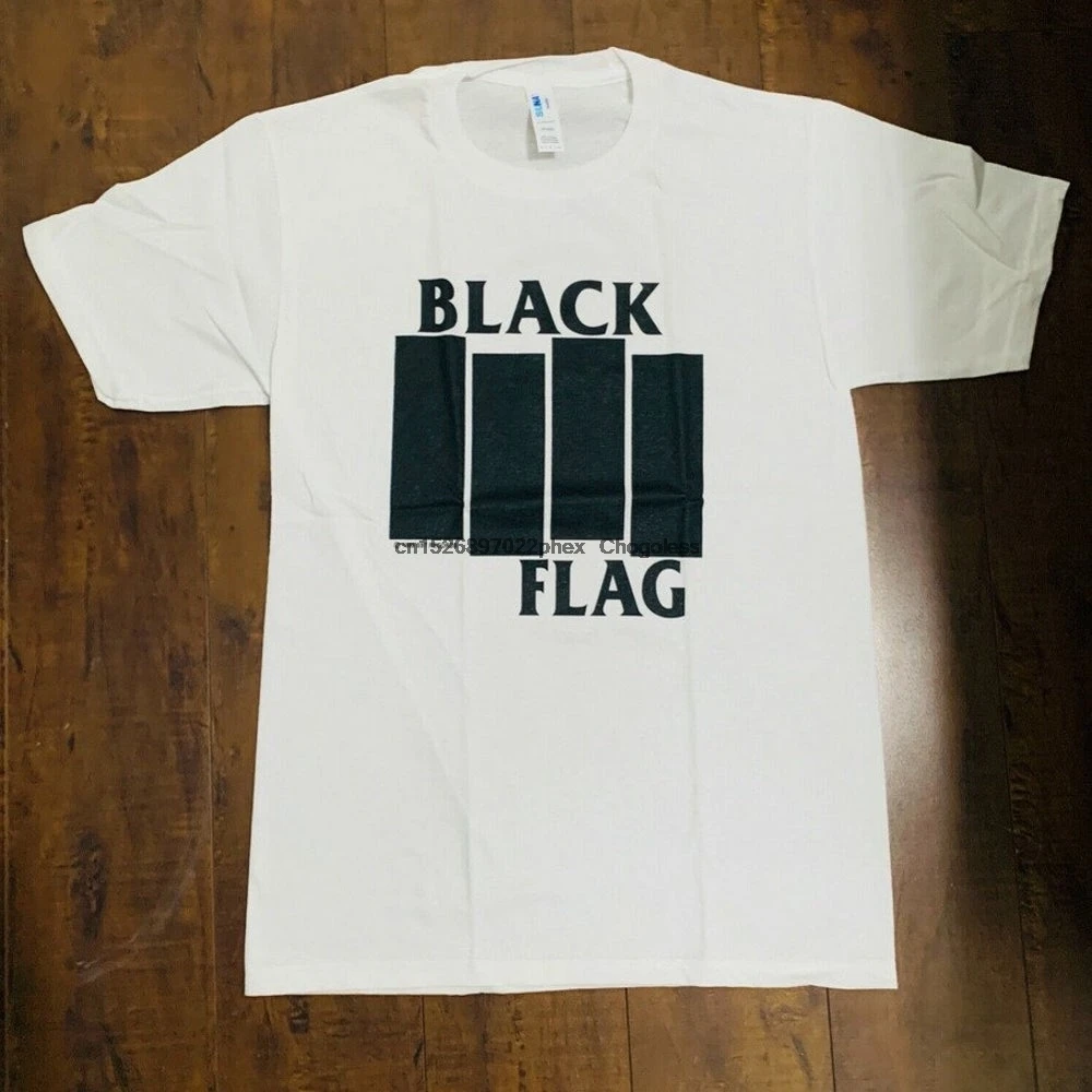BLACKFLAGWhiteTShirtPunkBandTeeUnisexalternativeteeNew