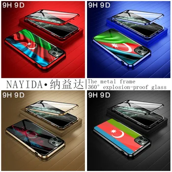 

9D Protective Glass Phone Cases Cover for iPhone 11 Pro X XS Max XR Glass 6 6S 7 8 Plus Flag Azerbaijan custom flag case