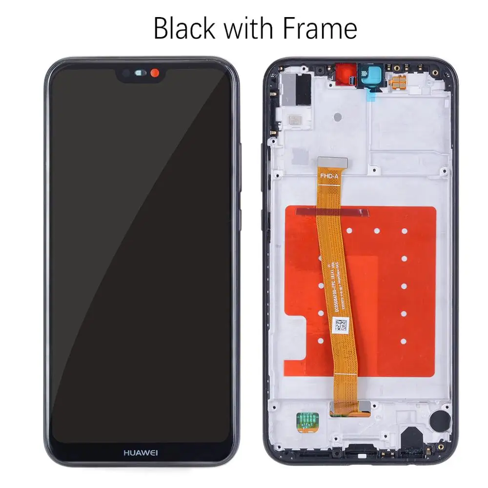 with Frame Black Дисплей для HUAWEI P20 Lite lx1 lx1 Nova 3e LCD в сборе с тачскрином на рамке 5.84'' черный порошок синий золото - Цвет: with Frame Black