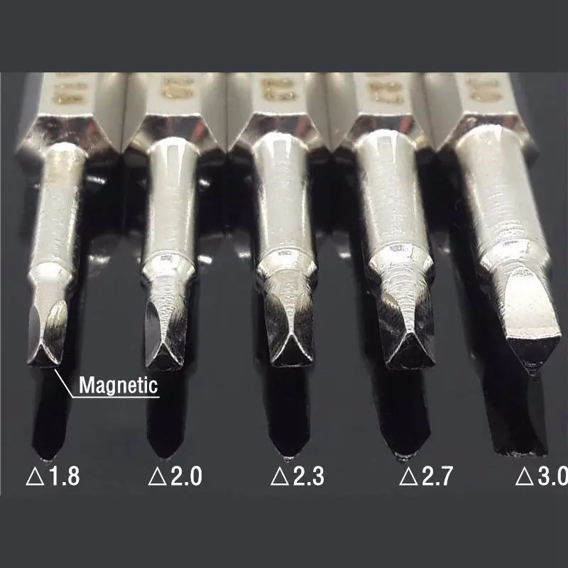 5 шт. Набор отверток с тройным угловым наконечником S2 сталь 1/4 дюймов шестигранный хвостовик 50 мм Длинный Набор отверток DIY ручные инструменты