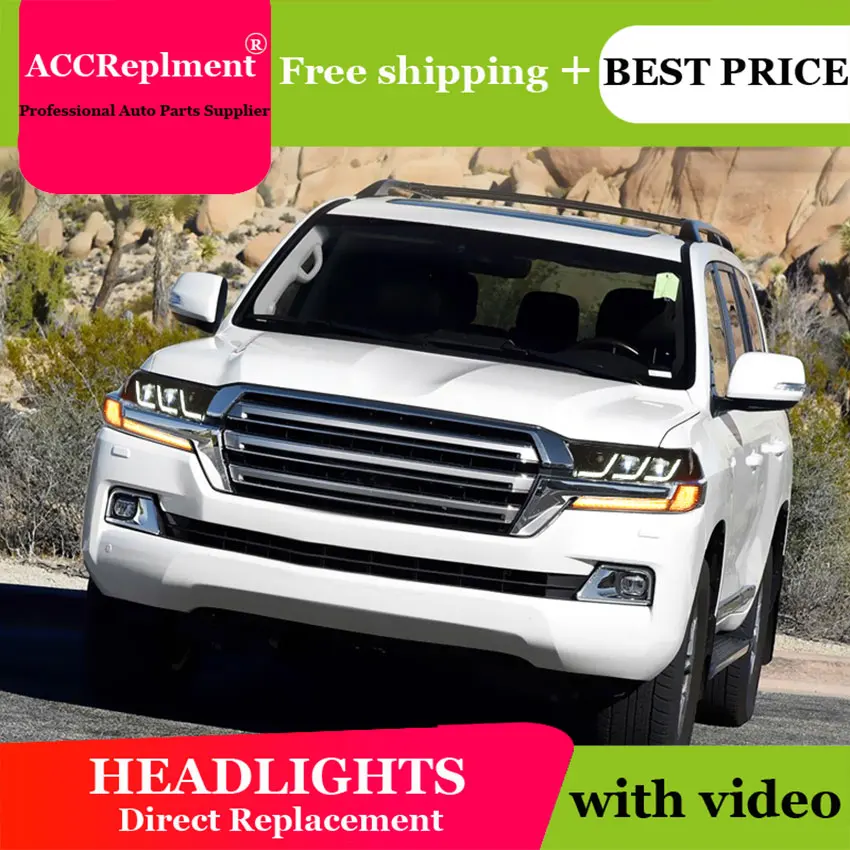 Автомобильный Стайлинг для Toyota Land Cruiser светодиодный фары- светодиодный головной фонарь все светодиодный Противотуманные фары Дневные ходовые огни