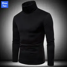 2020  6 colors Spring Men Large size Keep warm Turtleneck Pullover Sweater Casual Slim Fit Knitted  Double Collar  Sweater