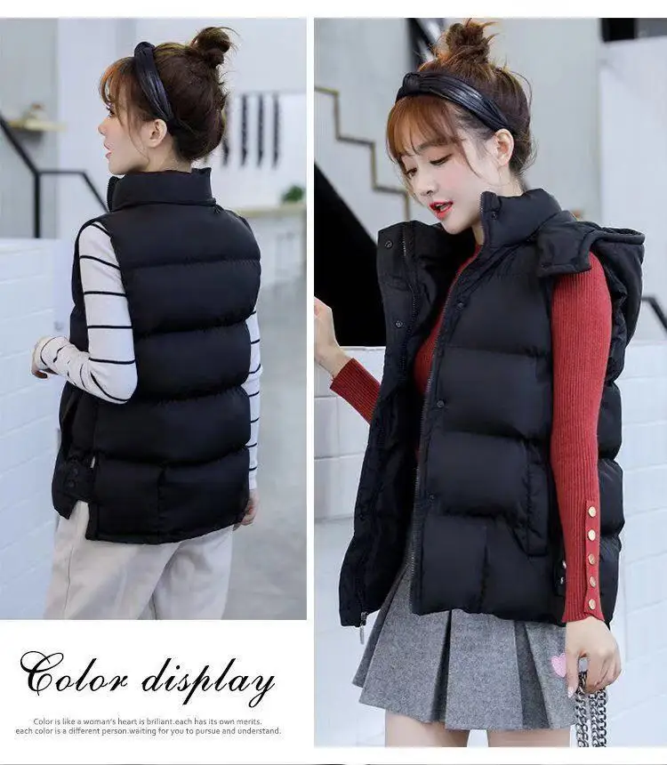 Большая распродажа повседневный женский зимний пуховый хлопковый жилет без