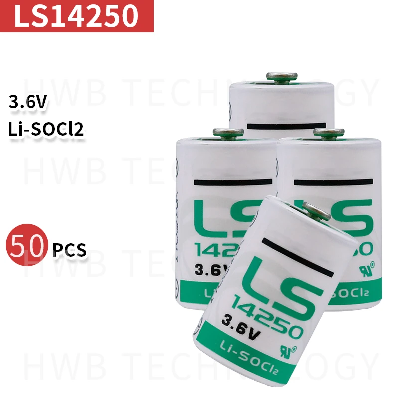 50 шт./лот новый оригинальный SAFT LS14250 AA 3 6 В 900 мАч Тионилхлорид низкий саморазряд