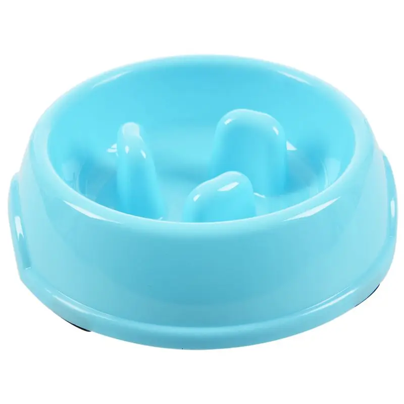 

Puppy Dog Slow Down Eating Feeder Dish Pet Dog Feeding Food Bowl Blue