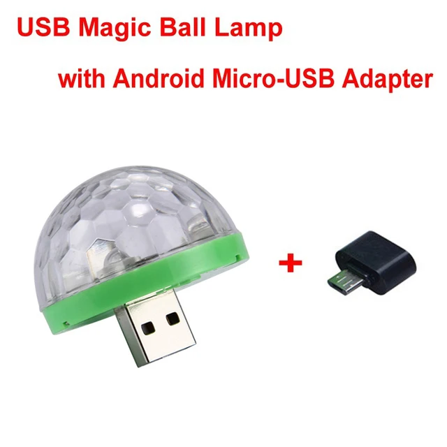 Usb диско шар RGB светодиодный светильник сценический маленький магический шар Светильник Красочные Волшебные лампочки Авто вращающийся сценический светильник DJ Клубные вечерние светодиодный светильник - Испускаемый цвет: Iphone