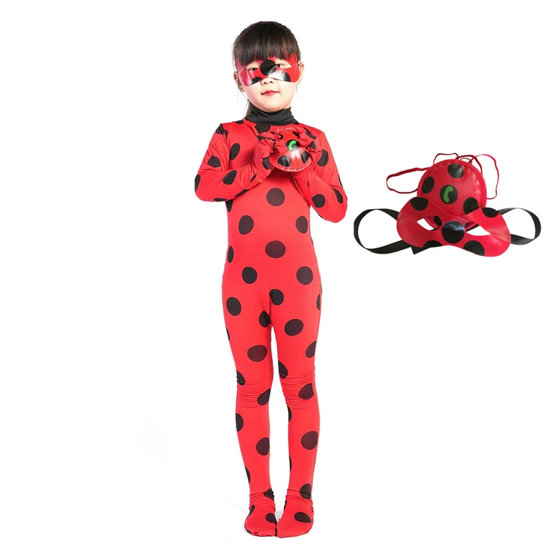 womens halloween costumes Child Size Costume for Girls - Red Dress Up Jumpsuit Party Little Beetle Suit for Cosplay witch costume women Cosplay Costumes