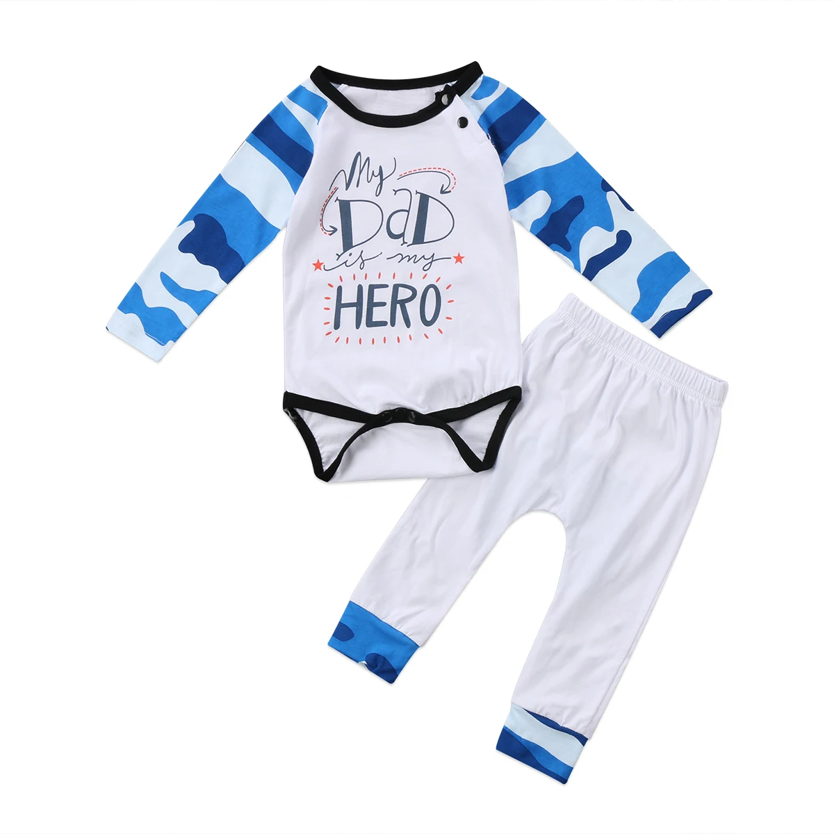 2020 On Sale Toddler Baby boys summer Clothes long sleeve blue ruffle T shirt tops Pants 2PCS Fashion Outfit Set |