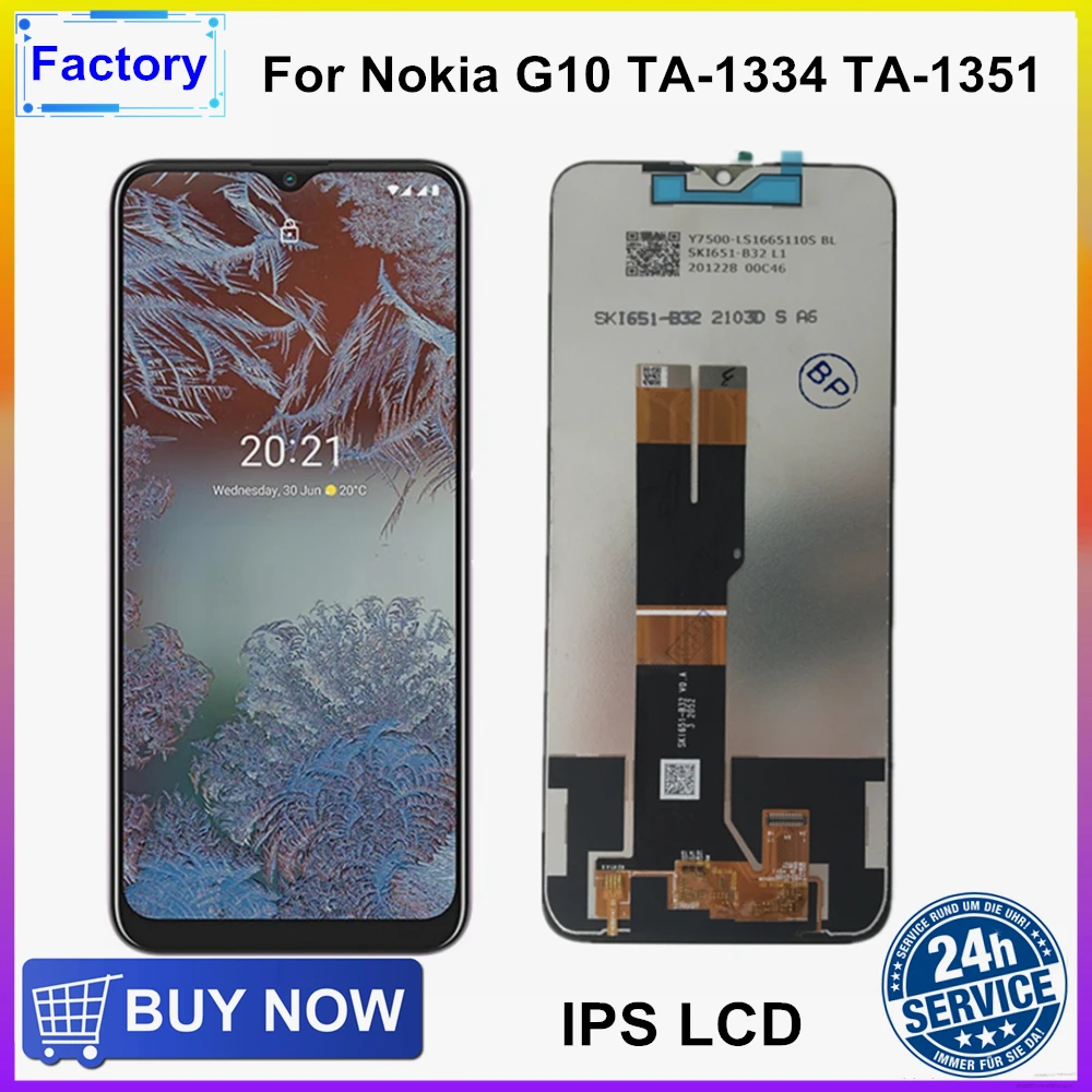 

100% IPS LCD Display For Nokia G10 6.52" LCD Display Touch Screen Digitizer Assembly For G10 TA-1334 TA-1351 TA-1346 G20 G30 G50