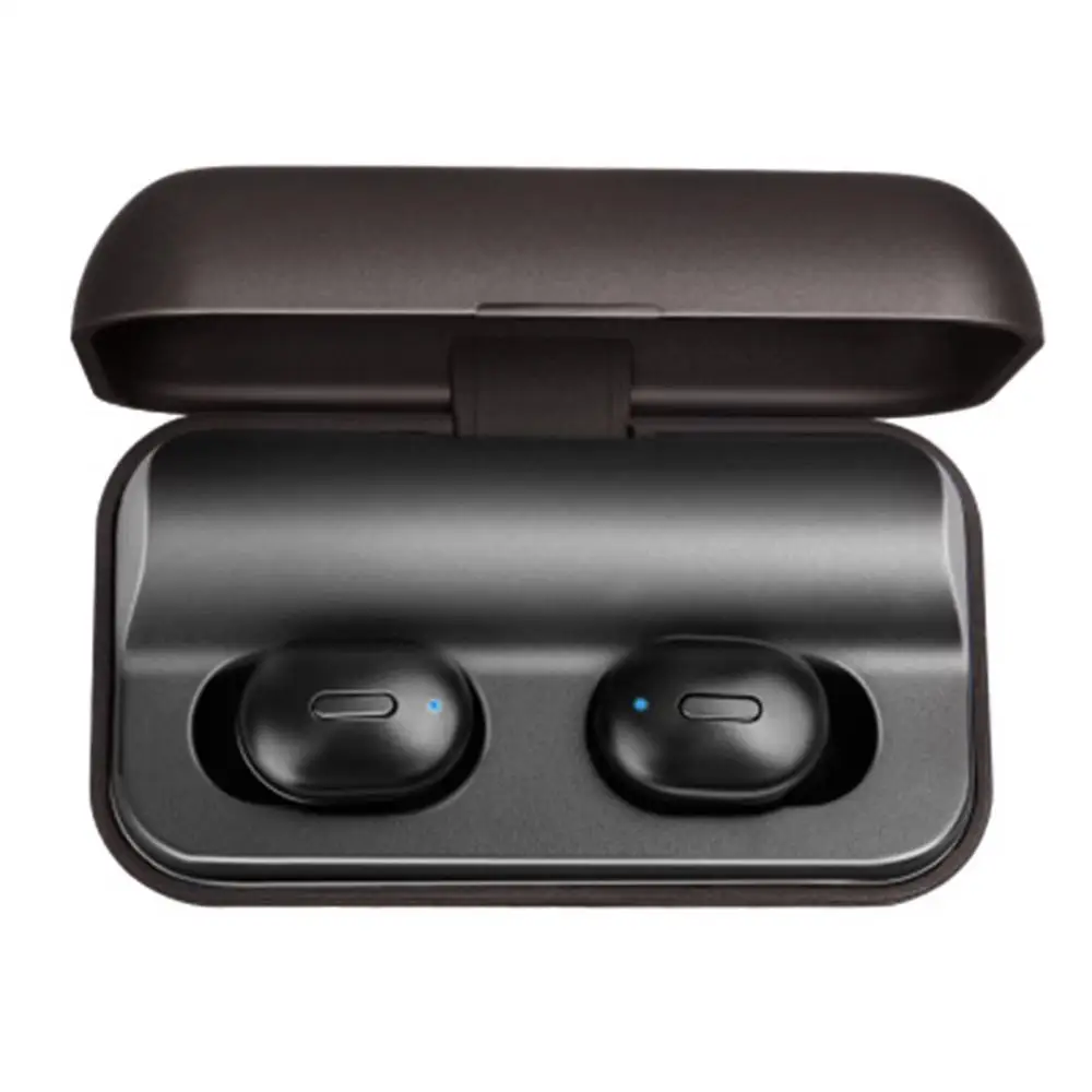 3D стерео беспроводные Bluetooth наушники TWS мини-наушники bt 5,0 наушники спортивные водонепроницаемые наушники громкой связи с микрофоном зарядная коробка - Цвет: Коричневый