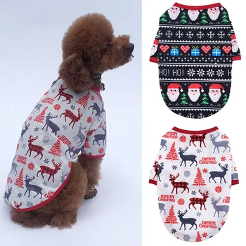 

Christmas Dog Clothes Cotton Pet Clothing For Small Medium Dogs Vest Shirt New Year Puppy Dog Costume Chihuahua Pet Vest Shirt