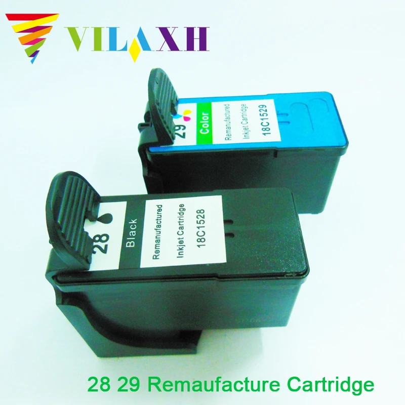 Vilaxh 2PK Черный и цветной чернильный картридж для Lexmark 28 29 Z845 X5410 X5490 X5495 X2510 X2530 X2550