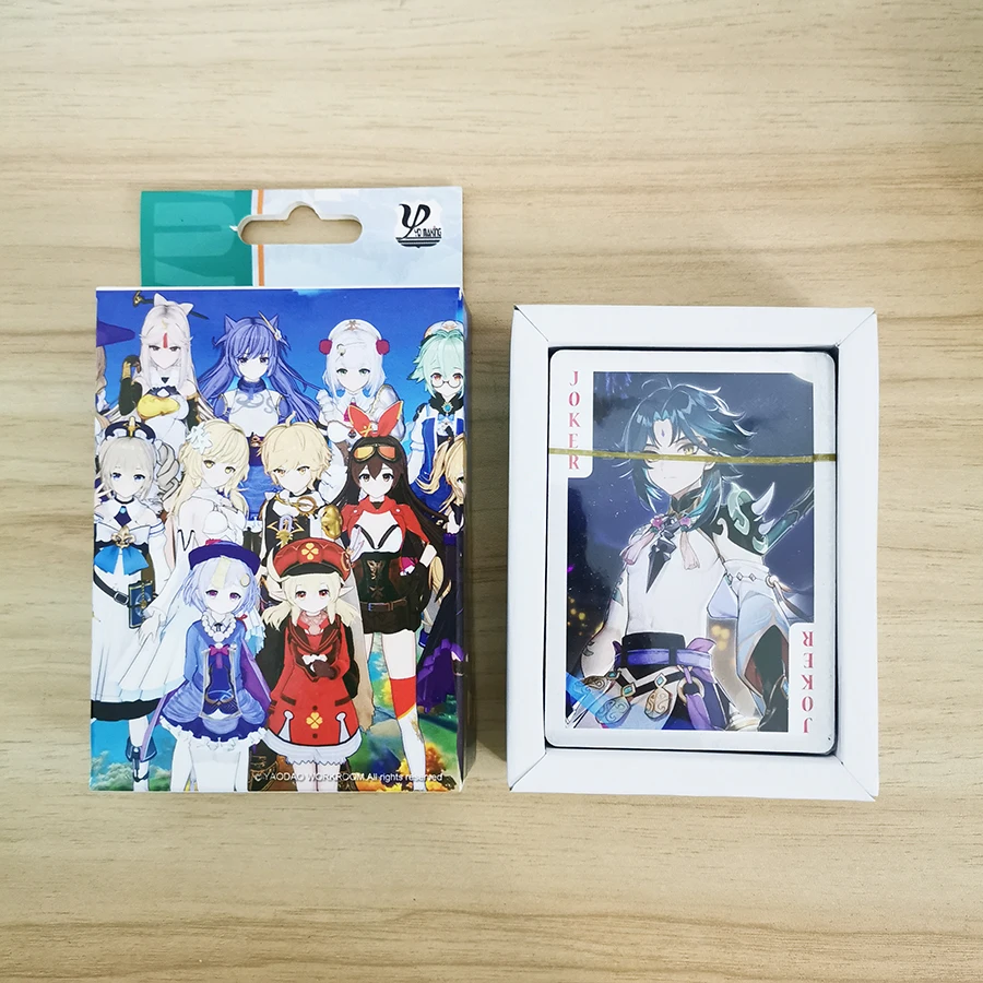 54 Pcs/set Anime Genshin Impact Poker Cards Toy Jean Amber Venti Klee  Cosplay Board Game Playing Cards With Box Collection Gift - Action Figures  - AliExpress