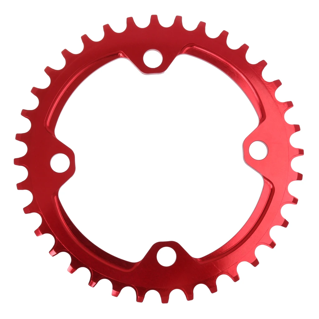 Один зуб узкий широкий гоночный велосипед MTB кольцо цепи велосипеда цепь 104 мм 36T - Цвет: Красный