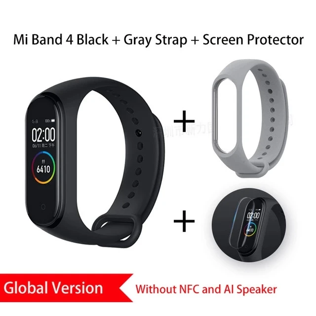 Global Add Gray Xiaomi mi Band 4 глобальная Версия смарт-браслет mi band 4 браслет сердечного ритма фитнес цветной экран Bluetooth 5,0 китайская версия - Цвет: Global Add Gray